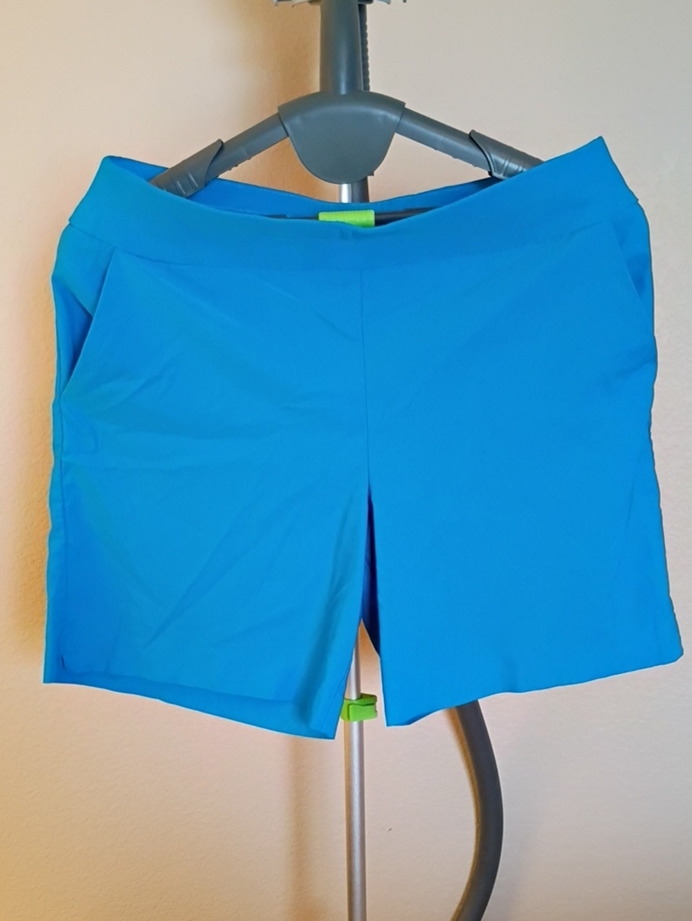 New York & Company Teal Blue High-Waist Stretch Shorts Size L